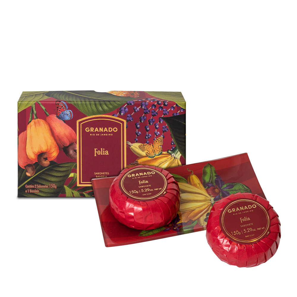 Folia Bar Soap Duo &#038; Soap Dish/glass tray set 2 x 150 g